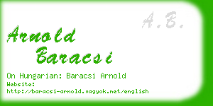 arnold baracsi business card